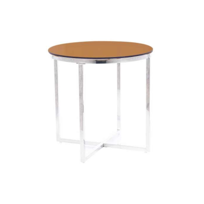 Beistelltisch LIONEL - Bernsteinglas, Silber