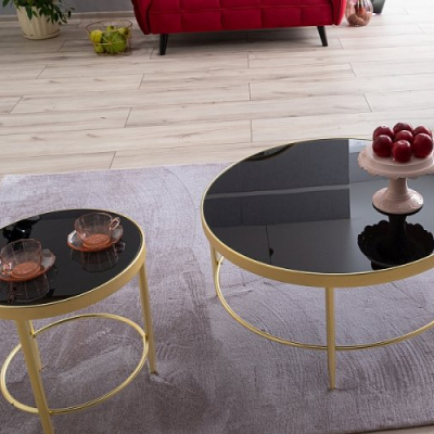 MARINUS Couchtisch - schwarz / gold