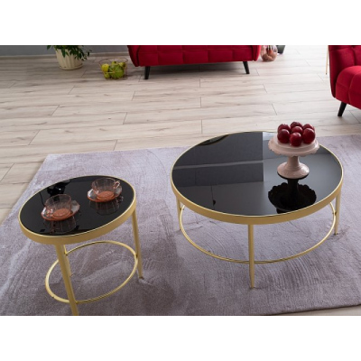 MARINUS Couchtisch - schwarz / gold