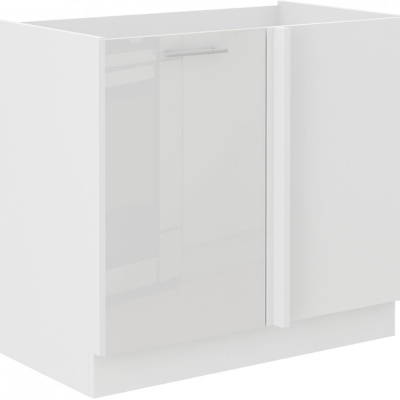 Verlängerter Eckschrank LAJLA – Breite 105 cm, weiß