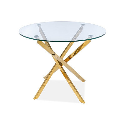 Runder transparenter Tisch AUGUSTIN - gold