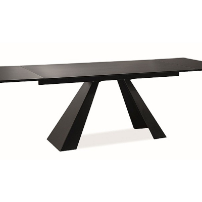 Ausziehbarer Esstisch GEDEON 2 - 160x90, matt schwarz