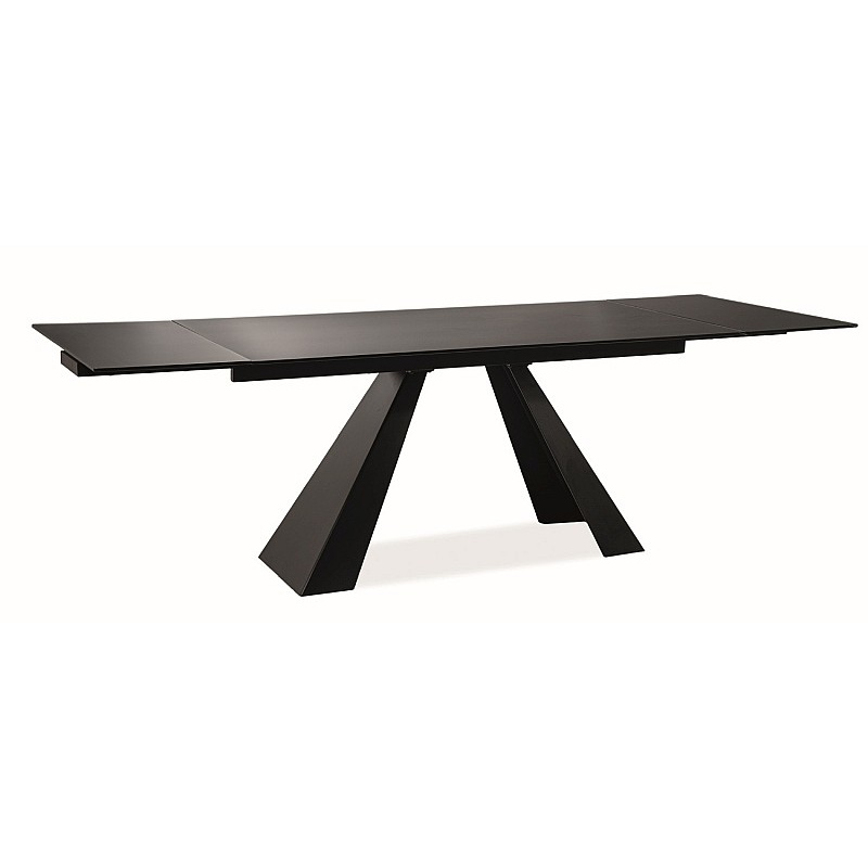 Ausziehbarer Esstisch GEDEON 2 - 160x90, matt schwarz