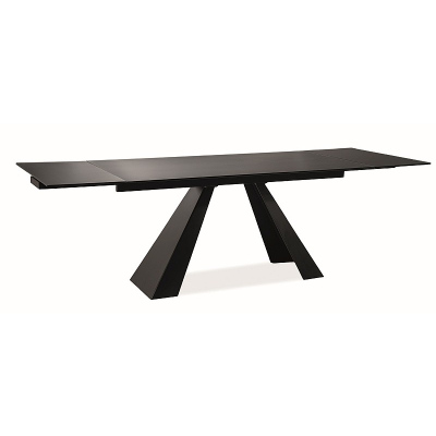 Ausziehbarer Esstisch GEDEON 2 - 160x90, matt schwarz