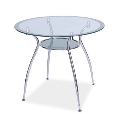 Runder Esstisch ATREY - transparent / chrom