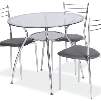 Runder Esstisch ATREY - transparent / chrom