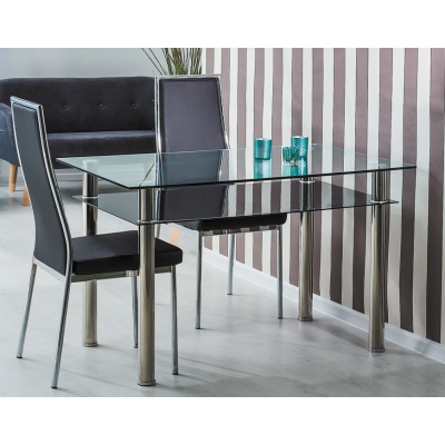 Esstisch MYSLIBOR - 90x60, transparent / chrom