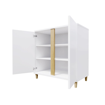 Kommode für das Wohnzimmer ANINA – weiß / schwarz