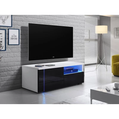 TV-Ständer KIERA 1L - Breite 100 cm, weiß/schwarz