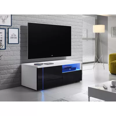 TV-Ständer KIERA 1L - Breite 100 cm, weiß/schwarz