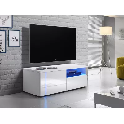 TV-Ständer KIERA 1L - Breite 100 cm, weiß/grau