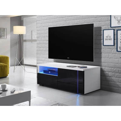 TV-Ständer KIERA 1P - Breite 100 cm, weiß/schwarz