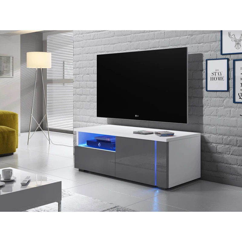 TV-Ständer KIERA 1P - Breite 100 cm, weiß/grau