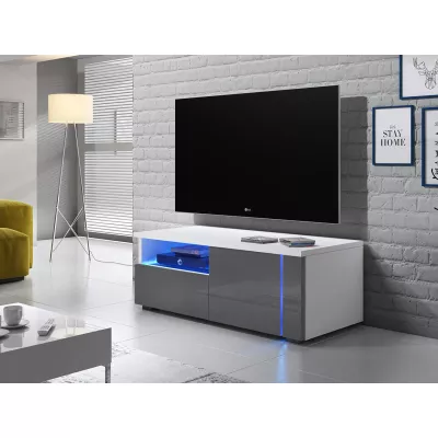 TV-Ständer KIERA 1P - Breite 100 cm, weiß/grau