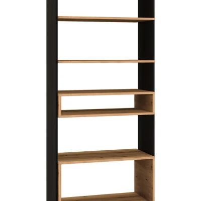 Hohes Regal BAJRO – Eiche Artisan / schwarz