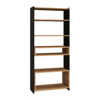 Hohes Regal BAJRO – Eiche Artisan / schwarz