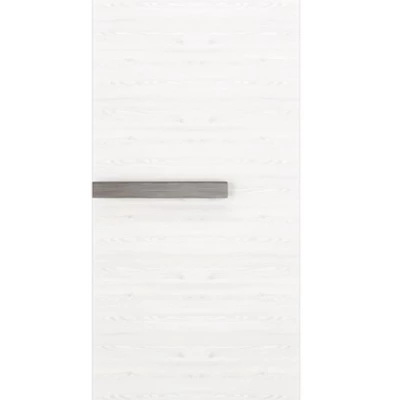 Schmaler Schrank ILKO – Breite 55 cm, Kiefer weiß / neugrau