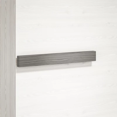 Schmaler Schrank ILKO – Breite 55 cm, Kiefer weiß / neugrau
