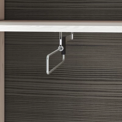 Schmaler Schrank ILKO – Breite 55 cm, Kiefer weiß / neugrau