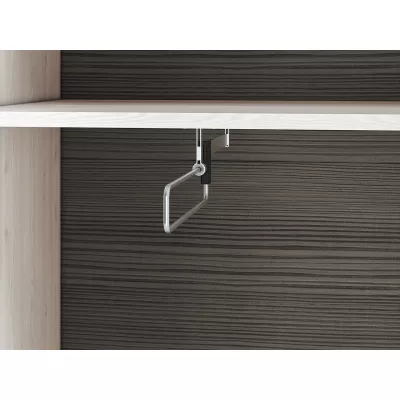Schmaler Schrank ILKO – Breite 55 cm, Kiefer weiß / neugrau