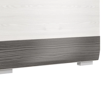 Schmaler Schrank ILKO – Breite 55 cm, Kiefer weiß / neugrau