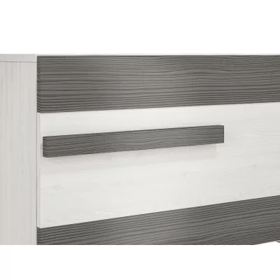 Sitzschuhschrank mit Tür ILKO - Kiefer weiß / neugrau