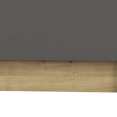 Eckschrank KARIS – Breite 82 cm, Weiß / Anthrazit / Eiche (handwerklich)