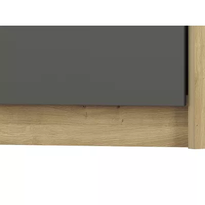Eckschrank KARIS – Breite 82 cm, Weiß / Anthrazit / Eiche (handwerklich)