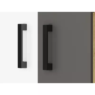 Eckschrank KARIS – Breite 82 cm, Weiß / Anthrazit / Eiche (handwerklich)