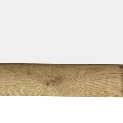 Kleiderschrank KARIS – Breite 119 cm, weiß/anthrazit/Eiche handwerklich verarbeitet