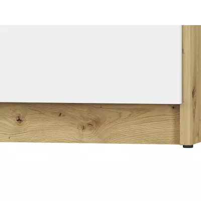 Kleiderschrank KARIS – Breite 119 cm, weiß/anthrazit/Eiche handwerklich verarbeitet