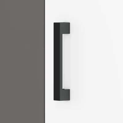 Kleiderschrank KARIS – Breite 119 cm, weiß/anthrazit/Eiche handwerklich verarbeitet