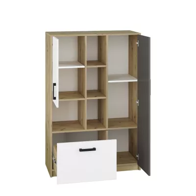 Kombi-Regal KARIS - weiß / anthrazit / Artisan-Eiche