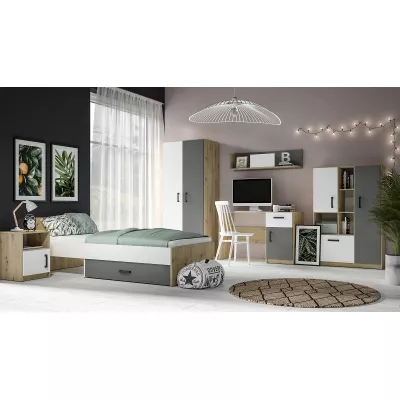 Kombi-Regal KARIS - weiß / anthrazit / Artisan-Eiche