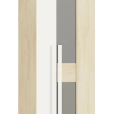 Eckschrank INNES – Breite 82 cm, Fjordbuche / Weiß / Platingrau