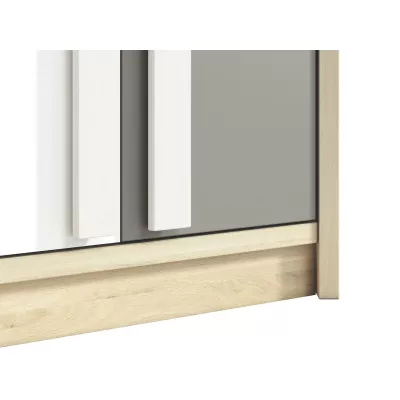 Eckschrank INNES – Breite 82 cm, Fjordbuche / Weiß / Platingrau