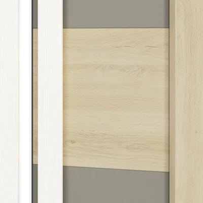Eckschrank INNES – Breite 82 cm, Fjordbuche / Weiß / Platingrau