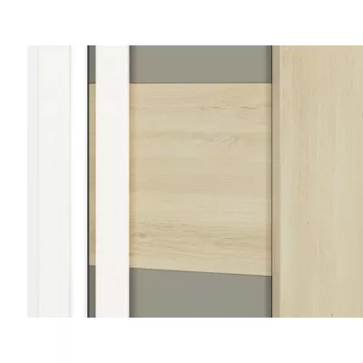 Eckschrank INNES – Breite 82 cm, Fjordbuche / Weiß / Platingrau