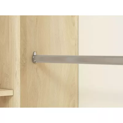 Eckschrank INNES – Breite 82 cm, Fjordbuche / Weiß / Platingrau