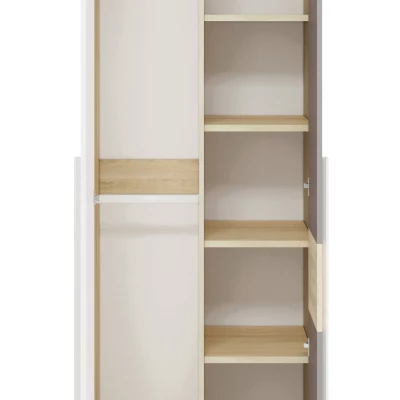 INNES Kleiderschrank – Breite 80 cm, Fjordbuche / Weiß / Platingrau
