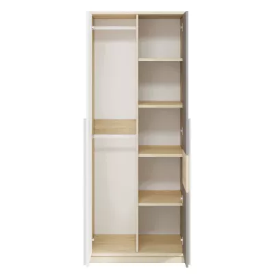 INNES Kleiderschrank – Breite 80 cm, Fjordbuche / Weiß / Platingrau