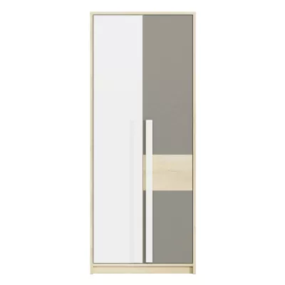 INNES Kleiderschrank – Breite 80 cm, Fjordbuche / Weiß / Platingrau