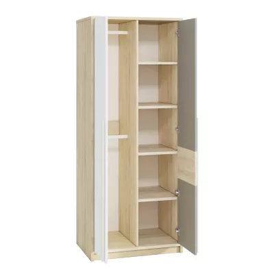 INNES Kleiderschrank – Breite 80 cm, Fjordbuche / Weiß / Platingrau