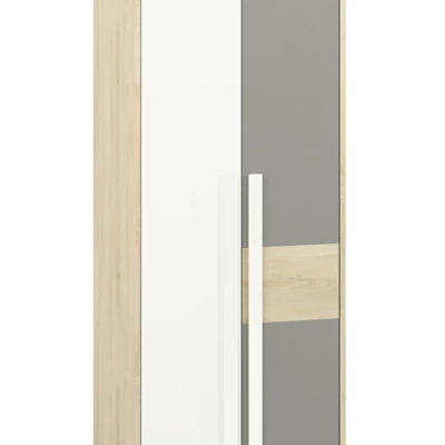 INNES Kleiderschrank – Breite 80 cm, Fjordbuche / Weiß / Platingrau