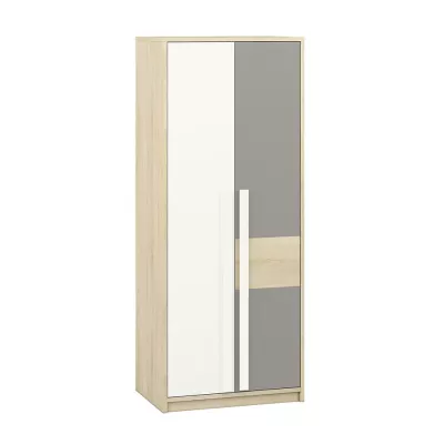 INNES Kleiderschrank – Breite 80 cm, Fjordbuche / Weiß / Platingrau