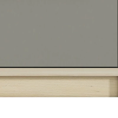 Schmaler Regalschrank INNES – Breite 55 cm, Fjordbuche / Weiß / Platingrau