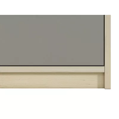 Schmaler Regalschrank INNES – Breite 55 cm, Fjordbuche / Weiß / Platingrau