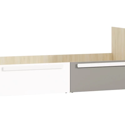 Einzelbett INNES 90x200 - Fjordbuche / Weiß / Platingrau