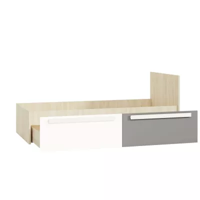 Einzelbett INNES 90x200 - Fjordbuche / Weiß / Platingrau