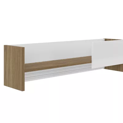 HANILA Wandregal - Walnuss / Weiß glänzend